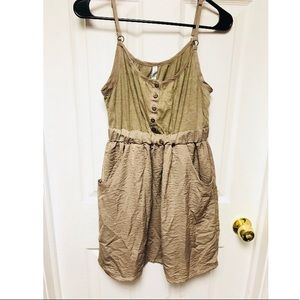 Tan lightweight spaghetti strap dress